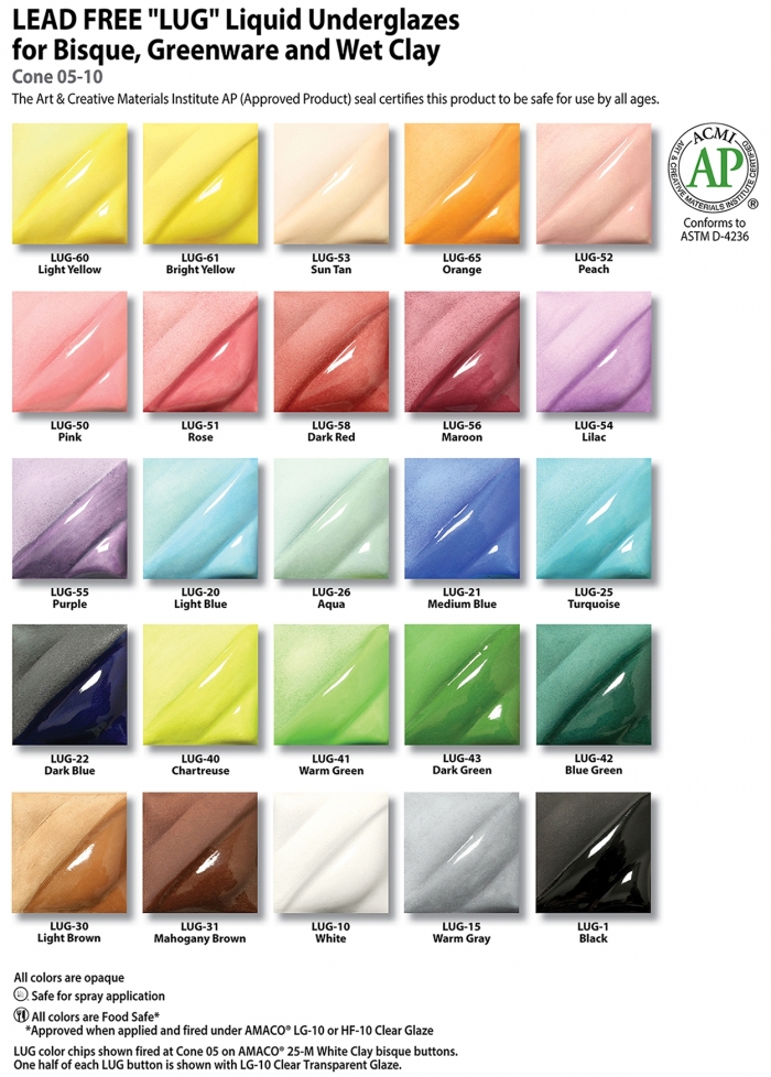 AMACO Liquid Underglaze Decorating Colors #712 Class Pack